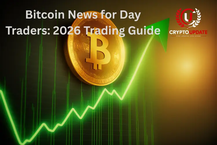 Trader analyzing bitcoin news for day traders on a live price chart